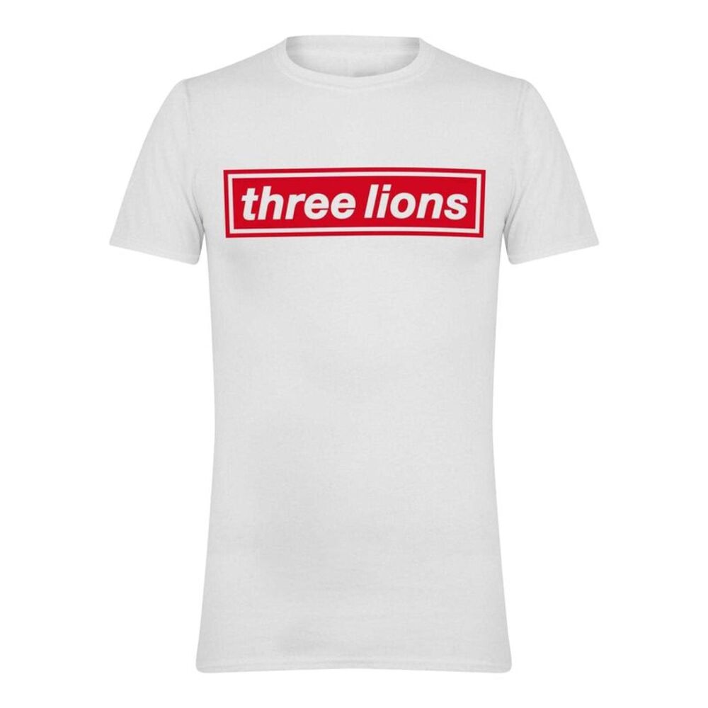 England Unisex Adult Three Lions Regular T-Shirt / White